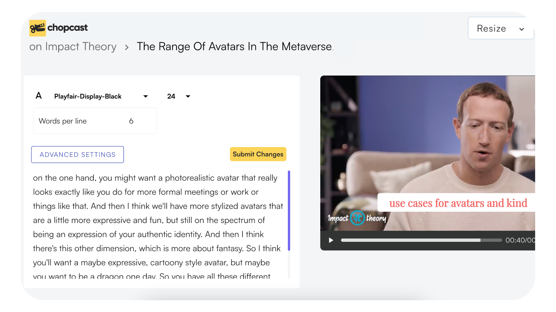 Ai video editor chopcast